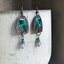 Kolczyki Wild Flowers. Turquoise & Light Purple