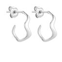 Srebrne kolczyki małe falowane półkola
