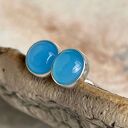 Małe sztyfty drobineczki z agatem w odcieniu nieba d159