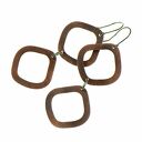 Kolczyki miedziane surowe w kształcie rombów c714ss