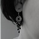 Kolczyki - rozeta z turmalinem