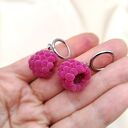 Kolczyki z malinami handmade - zapięcie angielskie ze stali 316L