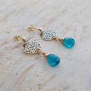 Ażurowe kolczyki z morskim kwarcem