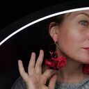 Kolczyki kwiatowe koła boho - lekkie, długie na ślub i letnie stylizacje