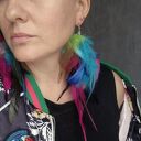 Kolczyki kolorowe pióra leciutkie rękodzieło