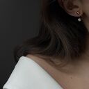 kolczyki perły złote z kulkami i perłami