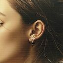 Srebrne kolczyki Lines z turmalinem czarnym