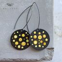 Kolczyki Dots - Sunflower Yellow z mosiądzu i srebra 925