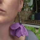 Duże ażurowe kolczyki fioletowe fiołkowe - unikat handmade
