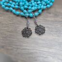 Kolczyki Rozetki Czarne Floral