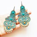 Kolczyki MOC TURKUSU sutasz soutache Decomama