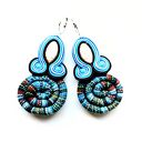 Light Blue Masai kolczyki sutaszowe