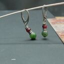 Bursztyn & granat - kolczyki