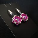 Różowe wiszące kolczyki Crystal Fuchsia Maxima z kryształków Preciosa