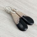 Agat palmowy i srebro - kolczyki 1960a