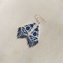 Ręcznie robione kolczyki Azulejos z frędzlami - styl folk