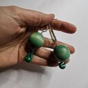 Kolczyki drewno kamienie polecam box w1