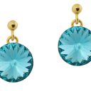 ręcznie zrobione turkusowe kolczyki rivoli light turquoise swarovski® elements sztyfty złoto fashion glamour