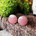 Ceramiczne różowe kolczyki sztyfty antyalergiczne pastelowy brudny róż na lato gaia ceramika