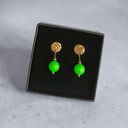 Swarovski neon pearls: green: drobne sztyfty