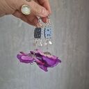 Lekkie fioletowe kolczyki kwiaty handmade