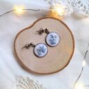 Kolczyki Niezapominajki na śniegu małe