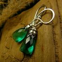 Kolczyki Bali Bali - Kwarc Szmaragdowy Srebro