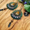 Kolczyki haftowane - tygrysie oko