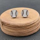 Kolczyki drewniane BASEBALL