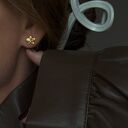 pozłacane złote kolczyki orchidee