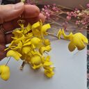 Kolczyki duże lekkie żólte kwiaty rękodzieło