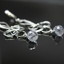 Srebrne kolczyki Bee z kwarcem niebieskim - wire wrapping