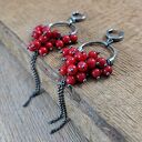 Kolczyki - koral na kole