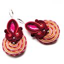 Kolczyki haftowane sutasz Red Spiral