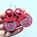 Bloody kolczyki sutaszowe