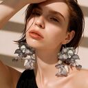 kolczyki szare długie