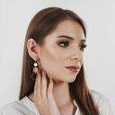 Minimalistyczne kolczyki z okrągłym rodonitem c946