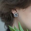 Kolczyki srebrne hiacynty na sztyftach