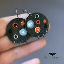 Kolczyki Dots - Ashy z czarną i czerwoną nutą
