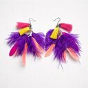 robione - długie pióra Wyjątkowe, ręcznie tworzone kolczyki w formie długich