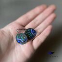 Kolczyki Życie na Rafie - ryby Blue i Turquoise na srebrnych biglach 925