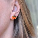 Urocze kolczyki dynie na Halloween - rozmiar 12 mm, stal chirurgiczna