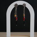 Kolczyki stal chirurgiczna - agat, onyks