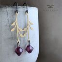 Kolczyki Urban Rose Purple - fioletowe z Swarovski i srebrnymi biglami