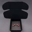 Kolczyki drewniane KONIE BRĄZOWE z białą strzałką