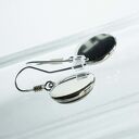 BLACK & white - KOLCZYKI SREBRO BIGLE, Z GRAFIKĄ W SZKLE