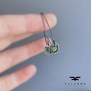 Kolczyki Polne Kwiaty Black & Forest Green ze srebra 925 - emaliowane