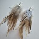 ręcznie robione kolczyki - długie pióra Wyjątkowe, ręcznie tworzone kolczyki w formie długich piór