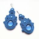 Blue Sky haftowane kolczyki sutasz