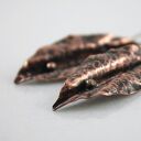 Nature - duże miedziane kolczyki wiszące (lub klipsy) z oksydowaną patyną - OOAK